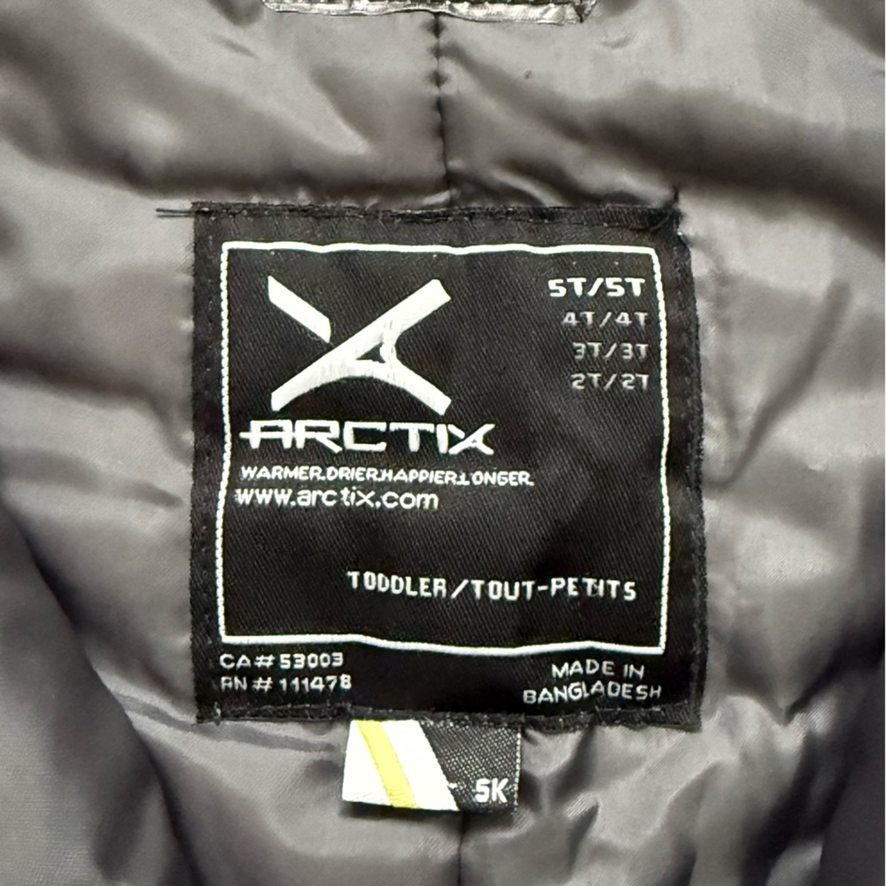 Arctix Kids color charcol Insulated Overalls size 5k - Picture 3 of 12